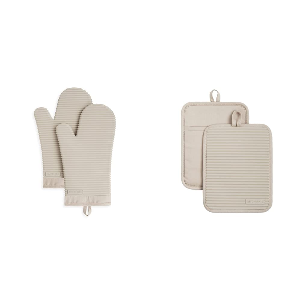 Amazon.com: KitchenAid Ribbed Soft Silicone Oven Mitt and Pot